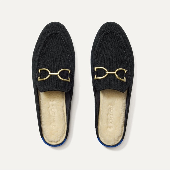 Rothy's Shoes - Rothy’s The ReVelvet™ Cozy Bit Loafer Mule in ReVelvet™ Black size 10.5 new!!